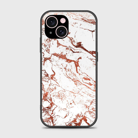 iPhone 15 Plus Cover- White Marble Series 2 - HQ Ultra Shine Premium Infinity Glass Soft Silicon Borders Case