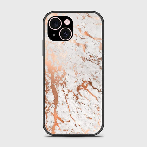 iPhone 15 Plus Cover- White Marble Series 2 - HQ Ultra Shine Premium Infinity Glass Soft Silicon Borders Case