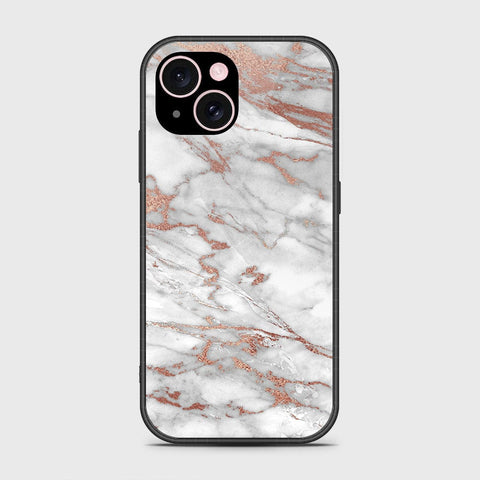 iPhone 15 Plus Cover- White Marble Series 2 - HQ Ultra Shine Premium Infinity Glass Soft Silicon Borders Case