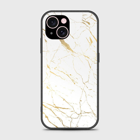 iPhone 15 Plus Cover- White Marble Series 2 - HQ Ultra Shine Premium Infinity Glass Soft Silicon Borders Case