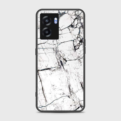 Oppo A77 5G Cover- White Marble Series 2 - HQ Ultra Shine Premium Infinity Glass Soft Silicon Borders Case