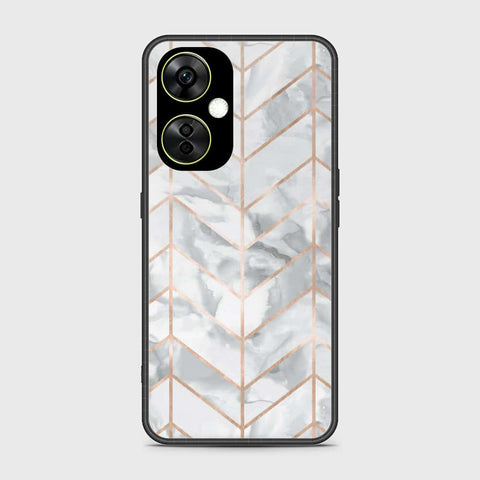 OnePlus Nord CE 3 Lite Cover- White Marble Series 2 - HQ Ultra Shine Premium Infinity Glass Soft Silicon Borders Case