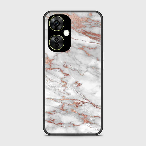 OnePlus Nord CE 3 Lite Cover- White Marble Series 2 - HQ Ultra Shine Premium Infinity Glass Soft Silicon Borders Case