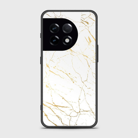 OnePlus 11Cover- White Marble Series 2 - HQ Ultra Shine Premium Infinity Glass Soft Silicon Borders Case