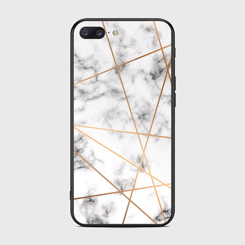 OnePlus 5 Cover- White Marble Series 2 - HQ Ultra Shine Premium Infinity Glass Soft Silicon Borders Case