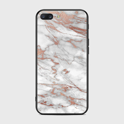 OnePlus 5 Cover- White Marble Series 2 - HQ Ultra Shine Premium Infinity Glass Soft Silicon Borders Case