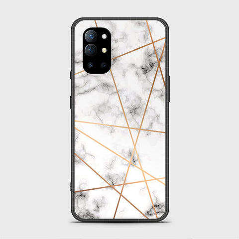 OnePlus 9R Cover - White Marble Series 2 - HQ Ultra Shine Premium Infinity Glass Soft Silicon Borders Case