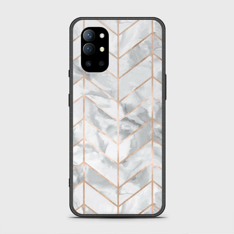 OnePlus 9R Cover - White Marble Series 2 - HQ Ultra Shine Premium Infinity Glass Soft Silicon Borders Case