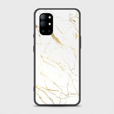 OnePlus 9R Cover - White Marble Series 2 - HQ Ultra Shine Premium Infinity Glass Soft Silicon Borders Case