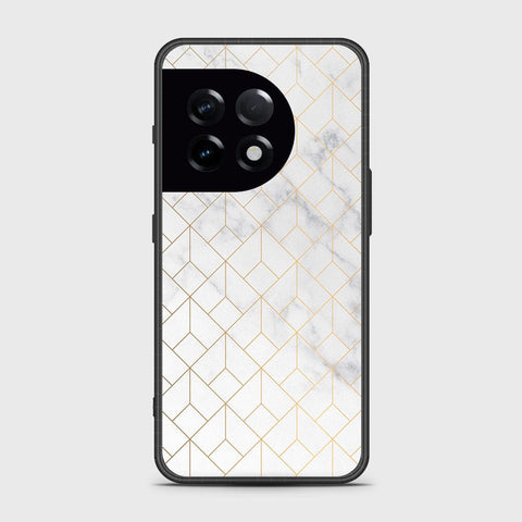 OnePlus 11R Cover- White Marble Series 2 - HQ Ultra Shine Premium Infinity Glass Soft Silicon Borders Case