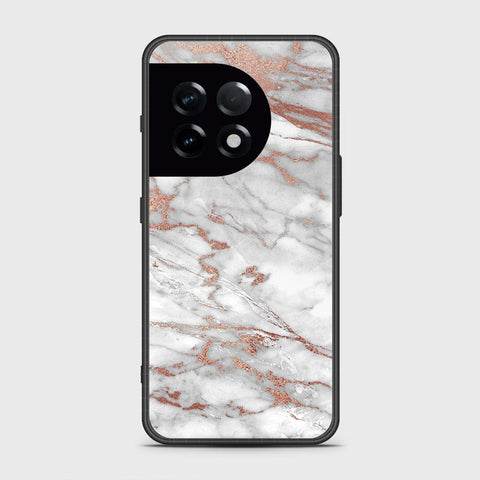 OnePlus Ace 2 Cover- White Marble Series 2 - HQ Ultra Shine Premium Infinity Glass Soft Silicon Borders Case