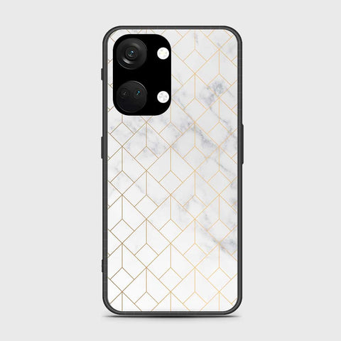 OnePlus Ace 2V Cover- White Marble Series 2 - HQ Ultra Shine Premium Infinity Glass Soft Silicon Borders Case