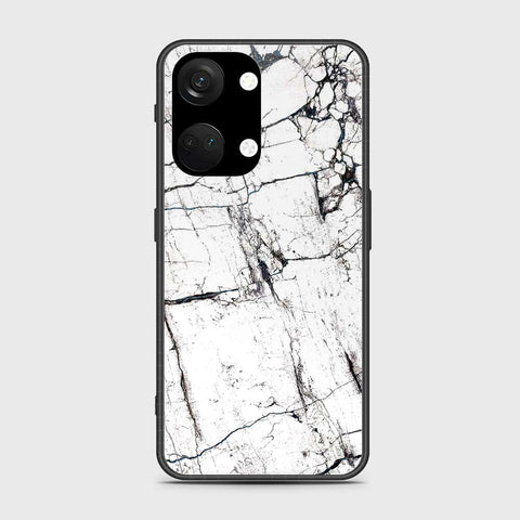 OnePlus Ace 2V Cover- White Marble Series 2 - HQ Ultra Shine Premium Infinity Glass Soft Silicon Borders Case