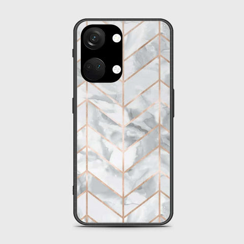 OnePlus Ace 2V Cover- White Marble Series 2 - HQ Ultra Shine Premium Infinity Glass Soft Silicon Borders Case