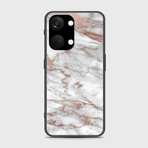 OnePlus Ace 2V Cover- White Marble Series 2 - HQ Ultra Shine Premium Infinity Glass Soft Silicon Borders Case