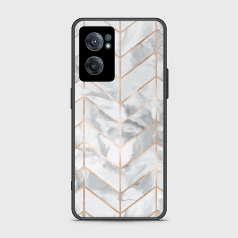 OnePlus Nord CE 2 5G Cover- White Marble Series 2 - HQ Ultra Shine Premium Infinity Glass Soft Silicon Borders Case