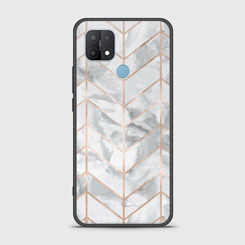 Oppo A15 Cover- White Marble Series 2 - HQ Ultra Shine Premium Infinity Glass Soft Silicon Borders Case