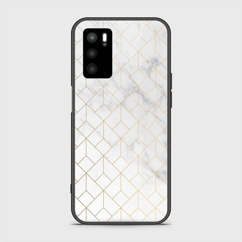 Oppo A16 Cover- White Marble Series 2 - HQ Ultra Shine Premium Infinity Glass Soft Silicon Borders Case