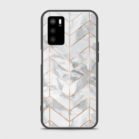 Oppo A16s Cover- White Marble Series 2 - HQ Ultra Shine Premium Infinity Glass Soft Silicon Borders Case