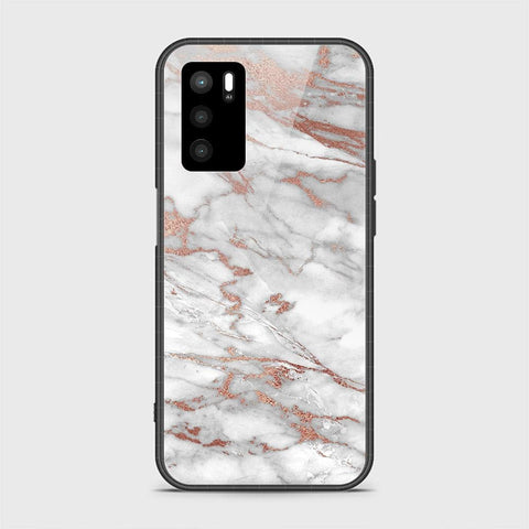 Oppo A16s Cover- White Marble Series 2 - HQ Ultra Shine Premium Infinity Glass Soft Silicon Borders Case