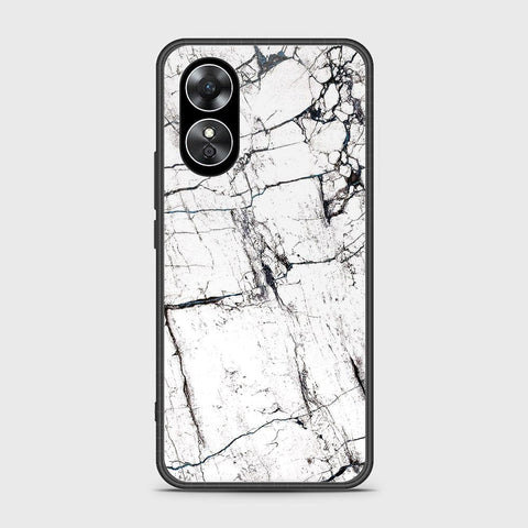 Oppo A17k Cover- White Marble Series 2 - HQ Ultra Shine Premium Infinity Glass Soft Silicon Borders Case