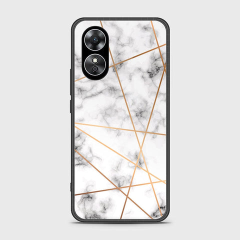 Oppo A17 Cover- White Marble Series 2 - HQ Ultra Shine Premium Infinity Glass Soft Silicon Borders Case