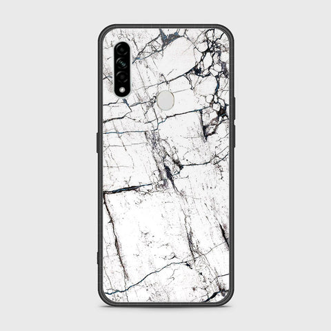 Oppo A31 Cover- White Marble Series 2 - HQ Ultra Shine Premium Infinity Glass Soft Silicon Borders Case