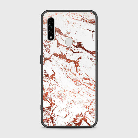 Oppo A31 Cover- White Marble Series 2 - HQ Ultra Shine Premium Infinity Glass Soft Silicon Borders Case