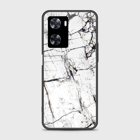 Oppo A77s Cover- White Marble Series 2 - HQ Ultra Shine Premium Infinity Glass Soft Silicon Borders Case