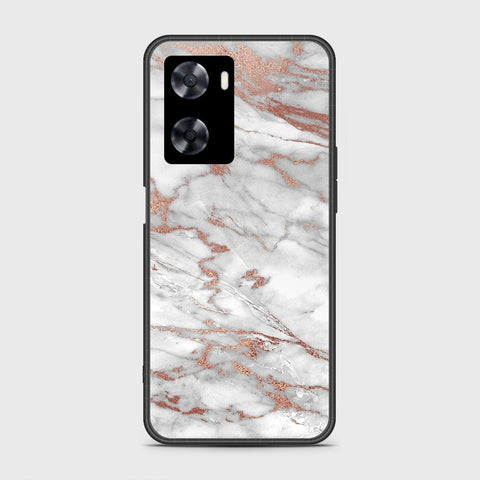 Oppo A77s Cover- White Marble Series 2 - HQ Ultra Shine Premium Infinity Glass Soft Silicon Borders Case