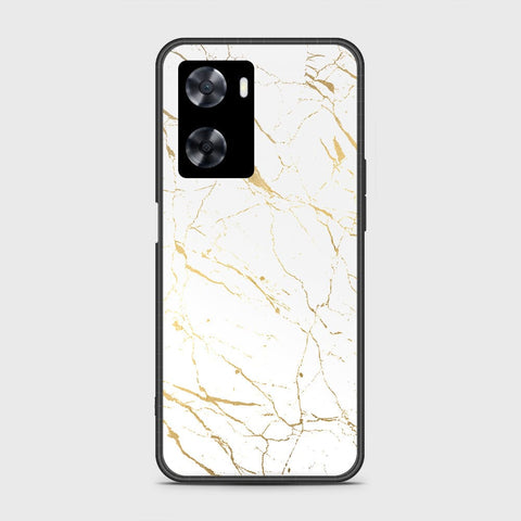 Oppo A77s Cover- White Marble Series 2 - HQ Ultra Shine Premium Infinity Glass Soft Silicon Borders Case