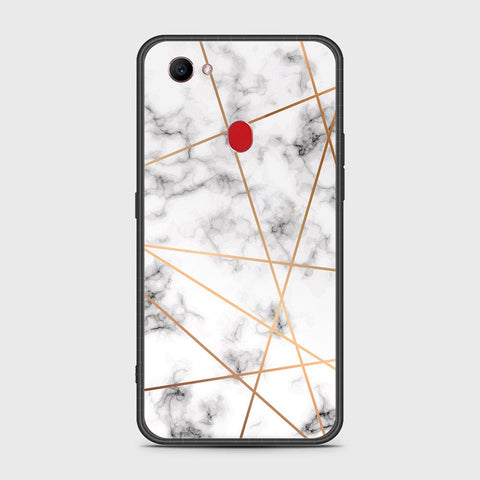 Oppo F7 Cover- White Marble Series 2 - HQ Ultra Shine Premium Infinity Glass Soft Silicon Borders Case