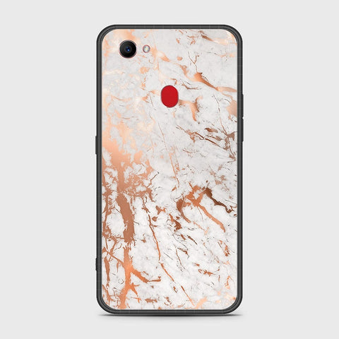 Oppo F7 Cover- White Marble Series 2 - HQ Ultra Shine Premium Infinity Glass Soft Silicon Borders Case