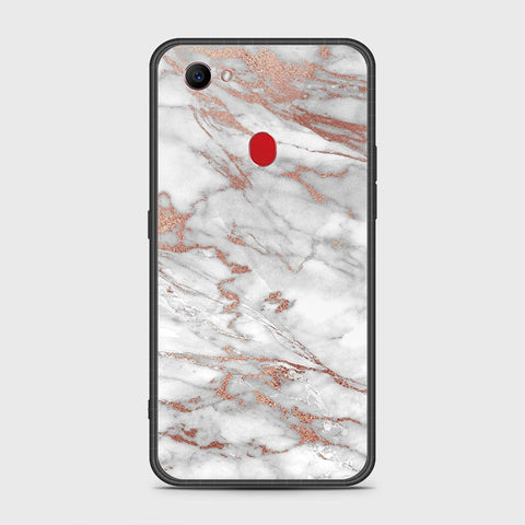 Oppo F7 Cover- White Marble Series 2 - HQ Ultra Shine Premium Infinity Glass Soft Silicon Borders Case