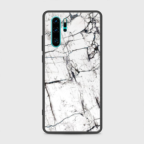 Huawei P30 Pro Cover - White Marble Series 2 - HQ Ultra Shine Premium Infinity Glass Soft Silicon Borders Case