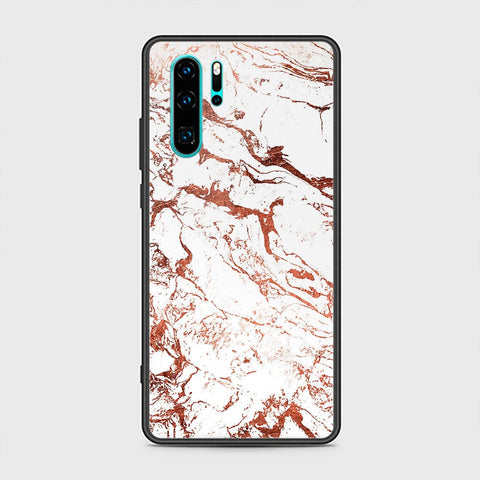 Huawei P30 Pro Cover - White Marble Series 2 - HQ Ultra Shine Premium Infinity Glass Soft Silicon Borders Case