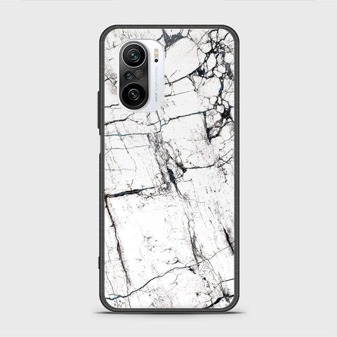 Xiaomi Poco F3 Cover - White Marble Series 2 - HQ Ultra Shine Premium Infinity Glass Soft Silicon Borders Case