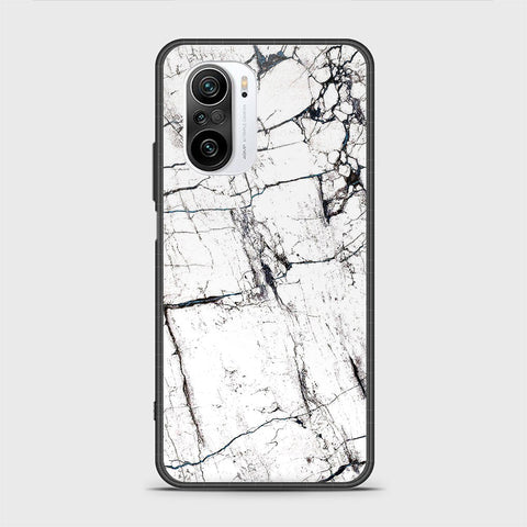 Xiaomi Redmi K40 Cover - White Marble Series 2 - HQ Ultra Shine Premium Infinity Glass Soft Silicon Borders Case