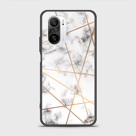 Xiaomi Redmi K40 Cover - White Marble Series 2 - HQ Ultra Shine Premium Infinity Glass Soft Silicon Borders Case