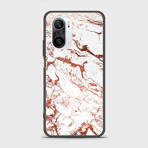 Xiaomi Redmi K40 Cover - White Marble Series 2 - HQ Ultra Shine Premium Infinity Glass Soft Silicon Borders Case