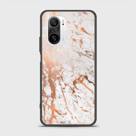 Xiaomi Redmi K40 Cover - White Marble Series 2 - HQ Ultra Shine Premium Infinity Glass Soft Silicon Borders Case