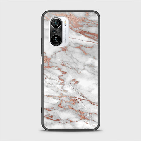 Xiaomi Poco F3 Cover - White Marble Series 2 - HQ Ultra Shine Premium Infinity Glass Soft Silicon Borders Case