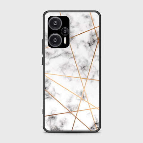 Xiaomi Poco F5  Cover- White Marble Series 2 - HQ Ultra Shine Premium Infinity Glass Soft Silicon Borders Case