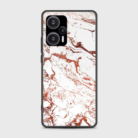 Xiaomi Poco F5  Cover- White Marble Series 2 - HQ Ultra Shine Premium Infinity Glass Soft Silicon Borders Case