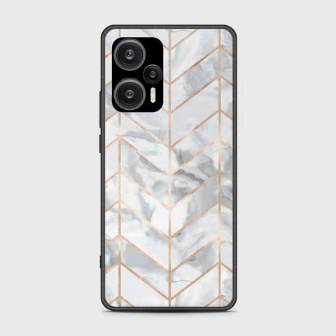 Xiaomi Poco F5  Cover- White Marble Series 2 - HQ Ultra Shine Premium Infinity Glass Soft Silicon Borders Case