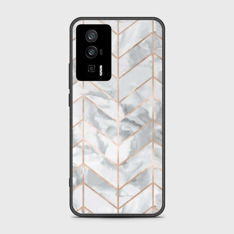 Xiaomi Poco F5 Pro Cover- White Marble Series 2 - HQ Ultra Shine Premium Infinity Glass Soft Silicon Borders Case