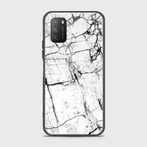 Xiaomi Redmi 9T Cover - White Marble Series 2 - HQ Ultra Shine Premium Infinity Glass Soft Silicon Borders Case