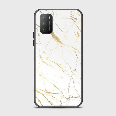 Xiaomi Redmi 9T Cover - White Marble Series 2 - HQ Ultra Shine Premium Infinity Glass Soft Silicon Borders Case