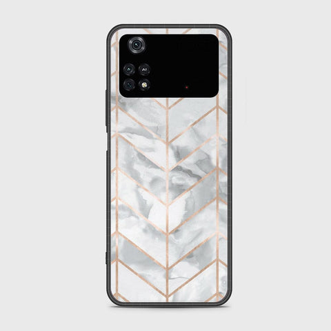 Xiaomi Poco M4 Pro Cover- White Marble Series 2 - HQ Ultra Shine Premium Infinity Glass Soft Silicon Borders Case