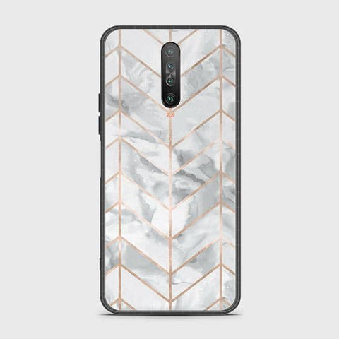 Xiaomi Poco X2 Cover - White Marble Series 2 - HQ Ultra Shine Premium Infinity Glass Soft Silicon Borders Case